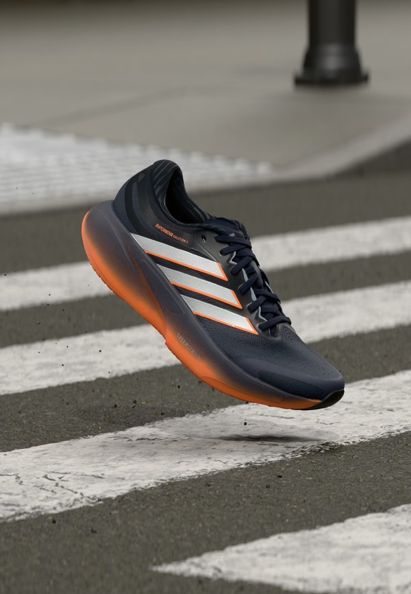 adidas Performance SUPERNOVA SOLUTION 3 - Road running shoes - aurora onix/silver coloured metallic/lucid orange