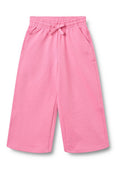 Rosa Baumwollshorts mit elastischem Bund und Kordelzug. Verfügt über seitliche Taschen und ein kleines Logo auf der Vorderseite. Weicher, strukturierter Stoff.
