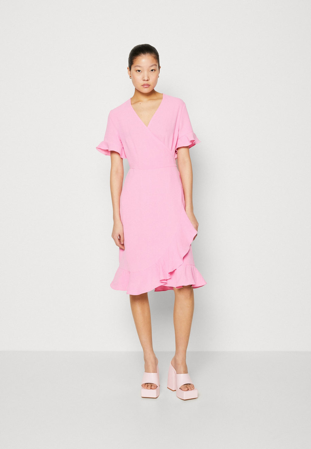 ONLY ONLMETTE WRAP FRILL DRESS