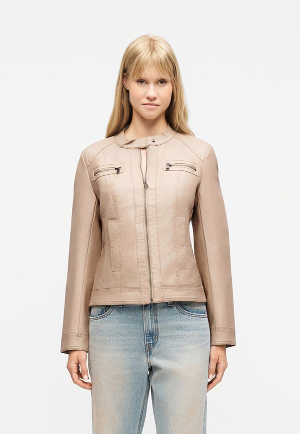 ONLY ONLBANDIT BIKER - Faux leather jacket - beige