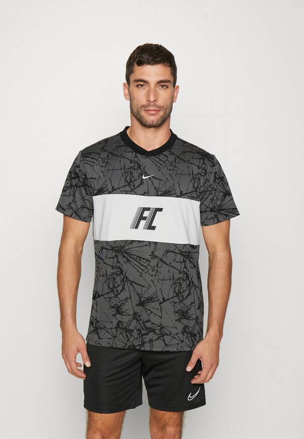 Nike Performance FC - Print T-shirt - iron grey/white/black/white