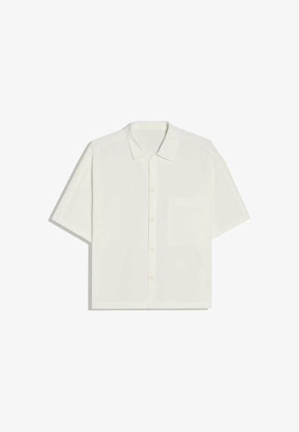 Bershka BOXY PLEATED - SHIRT  01112557 - Shirt - white