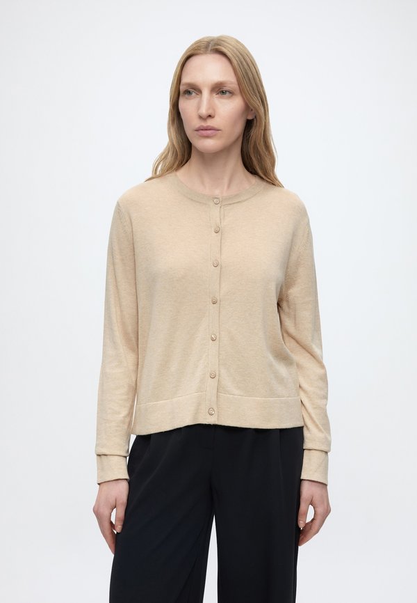 TOM TAILOR SILK BLEND CARDIGAN - Cardigan - gravel beige melange
