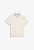 TOM TAILOR POLOSHIRT MIT STEHKRAGEN - Basic T-shirt - gardenia white