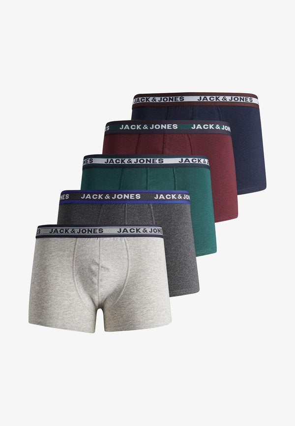 Jack & Jones 5 PACK  - Trunks - dark grey melange detaillgm  sea moss port royale  navy blazer
