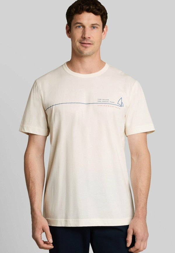 TOM TAILOR PRINTED T-SHIRT - Print T-shirt - gardenia white