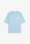 Bershka SHORT SLEEVE BOXY-FIT - PRINT T-SHIRT - Print T-shirt - light blue