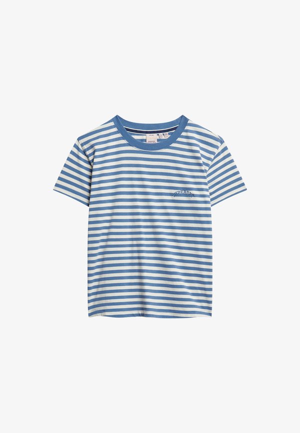 Superdry & Co ESSENTIAL LOGO STRIPED - Print T-shirt - wedgewood blue stripe