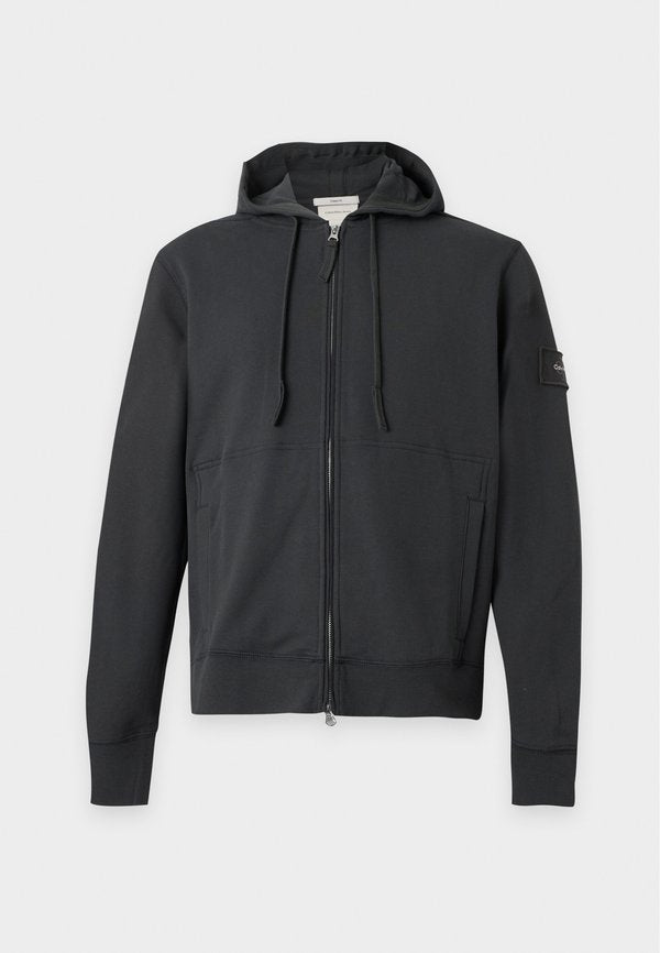 Calvin Klein Jeans BADGE HOODIE - Zip-up sweatshirt - pirate black