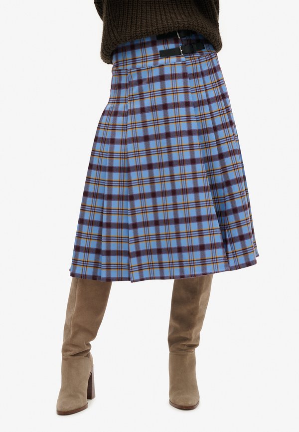 Superdry & Co SUPERDRY - Pleated skirt - blue check