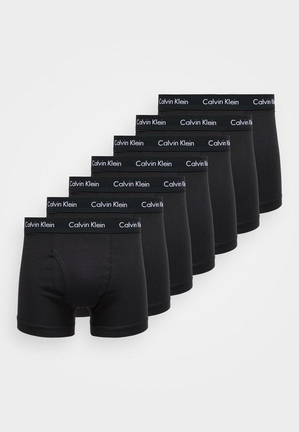Calvin Klein Underwear TRUNK 7 PACK COTTON STRETCH - Trunks - black