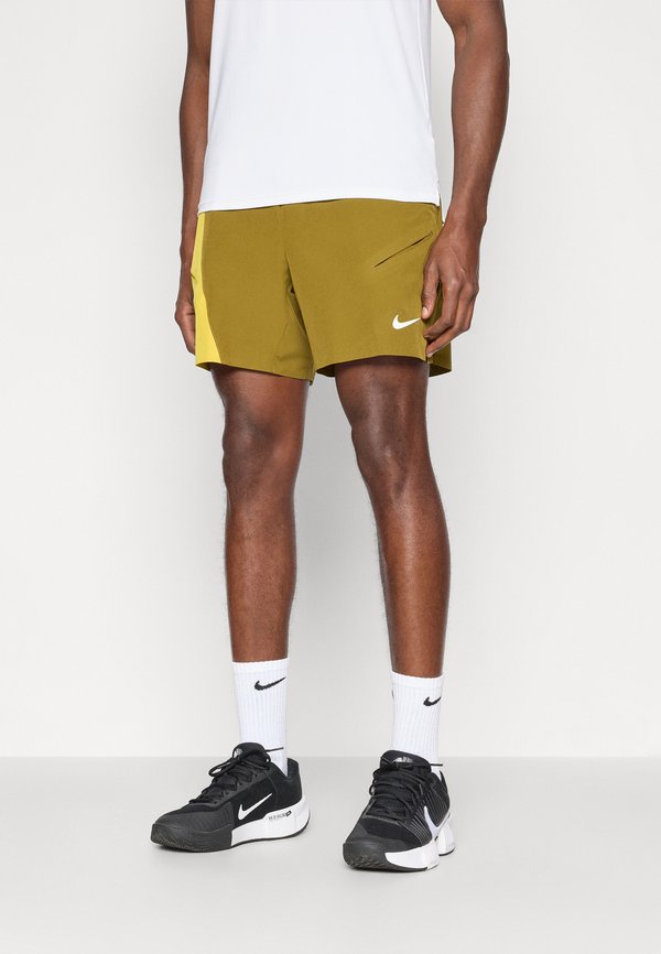 Nike Performance NIKECOURT SLAM SHORT  - Sports shorts - olive flak/saffron quartz/white