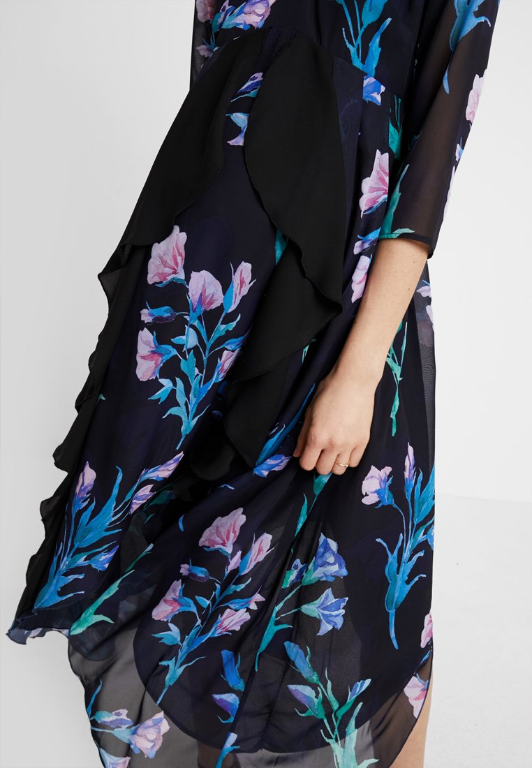 True Violet TRUE WATERFALL FRILL MIDAXI DRESS