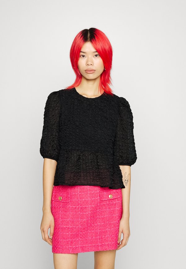Glamorous VOLUMINOUS PEPLUM TOP WITH CREW NECK 1/2 LENGTH VOLUME SLEEVES