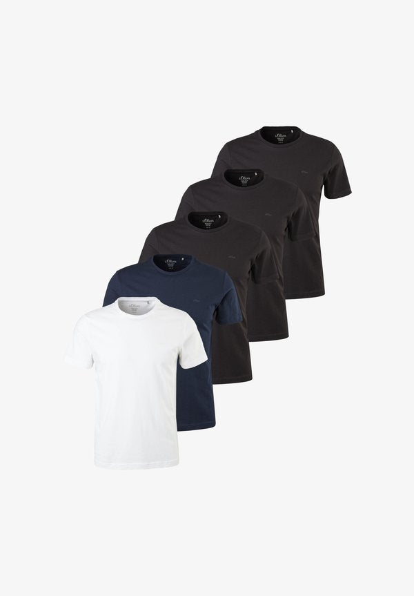 s.Oliver Basic T-shirt - schwarz   blau   weiß