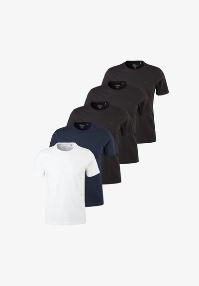 s.Oliver Basic T-shirt - schwarz   blau   weiß