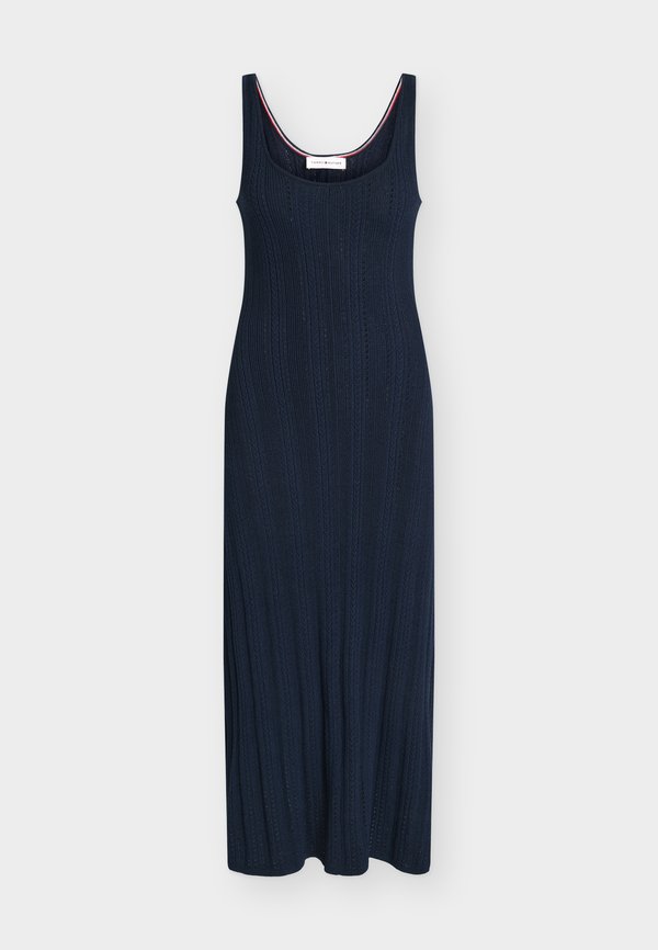 Tommy Hilfiger CABLE POINTELLE DRESS - Maxi dress - dark night navy