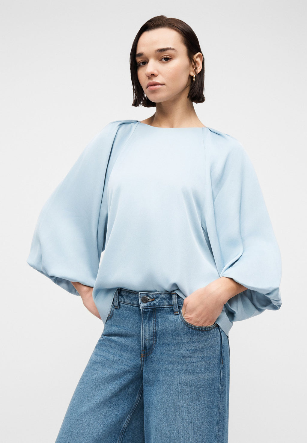 Selected 3/4 sleeved viscose