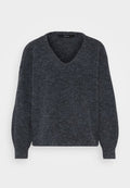 Vero Moda Petite VMDESMA V NECK - Jumper - dark grey melange