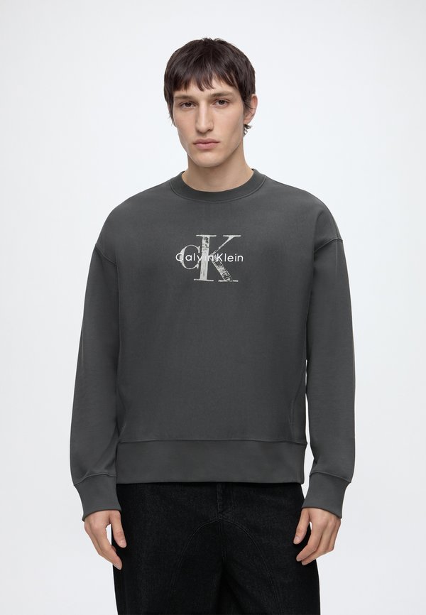 Calvin Klein Jeans PREMIUM  MONOLOG - Sweatshirt - black oyster