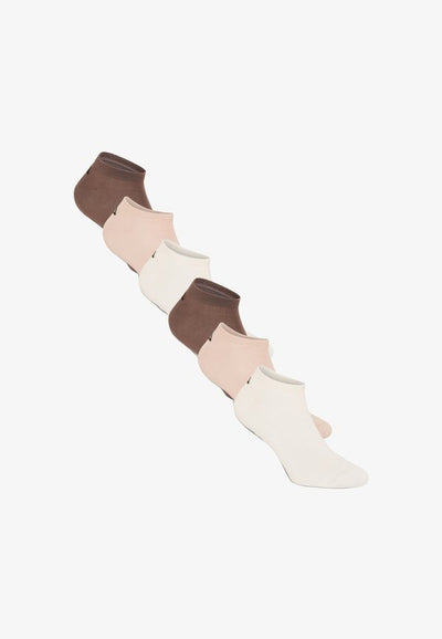 Fila FILA INVISIBLE SOCKS 6 PACK UNISEX - Sneaker socks - beige brown creme