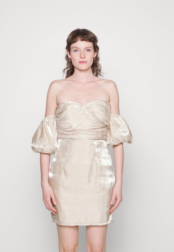 IN THE STYLE TERRIE SWEETHEART NECK PUFF SLEEVE DRESS