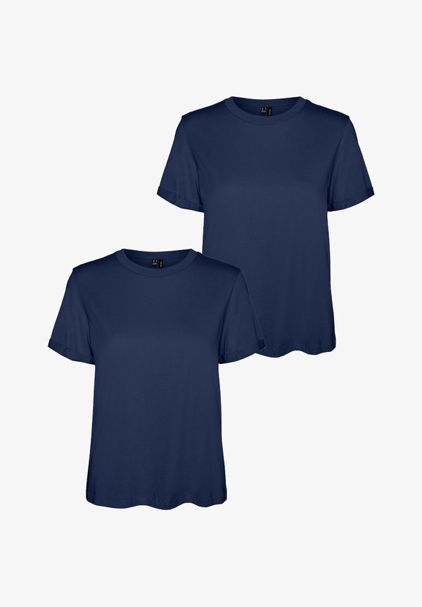 Vero Moda 2ER PACK PAULA - Basic T-shirt - dunkelblau