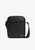 Tommy Hilfiger EMBOSSED FLAG CROSSBODY REPORTER BAG - Cross body bag - black