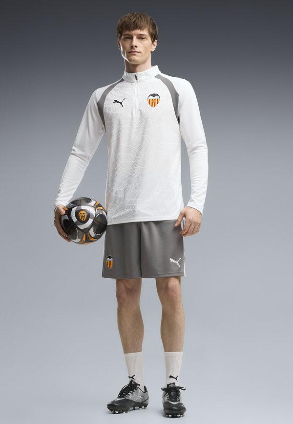 Puma VALENCIA CF TRAININGSTOP - Club wear - white-flat medium gray