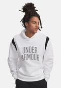 Under Armour RIVAL FLEECE - Hoodie - white / black / white