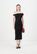 DKNY ONE SIDE OFF SHOULDER MIDI