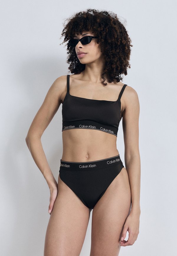 Calvin Klein Swimwear SQUARE NECK BRALETTE ICON SWIM - Bikini top - black