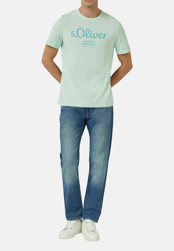 s.Oliver RUNDHALS KURZARM MODERN LOGO 2ER PACK - Print T-shirt - mint/türkis