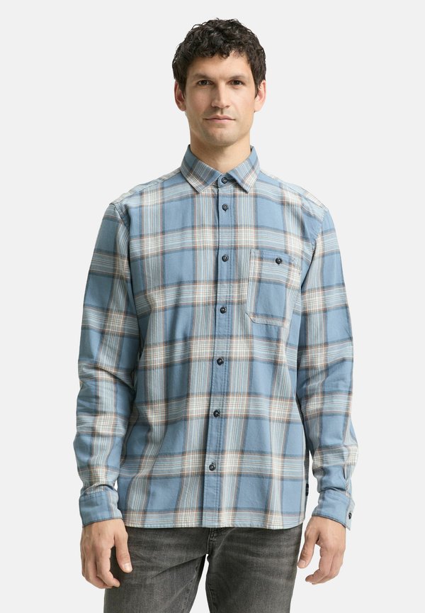 TOM TAILOR COMFORT FIT  MIT KAROMUSTER - Shirt - light blue white check