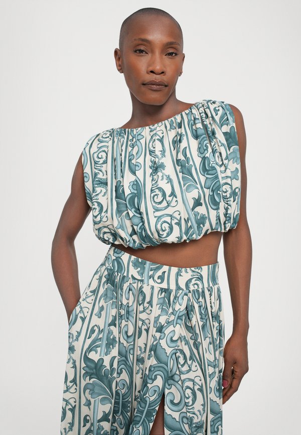 ADRIANA DEGREAS HERA CROPPED BLOUSE