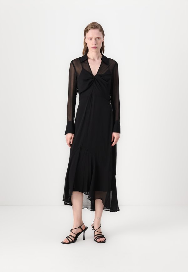 DKNY COLLAR KNOT FRONT MIDI