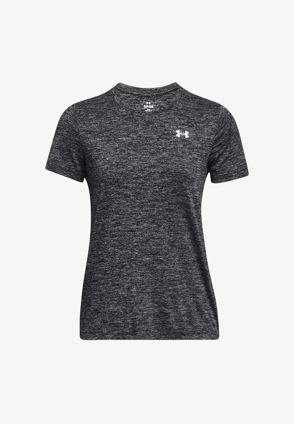 Under Armour TWIST - Sports T-shirt - black/white
