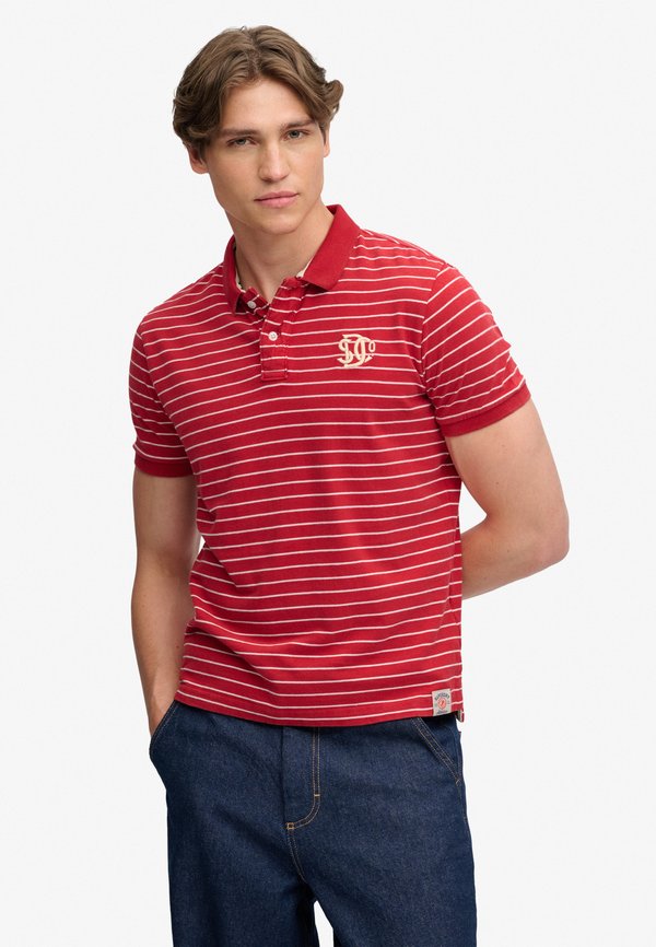 Superdry & Co VINTAGE STRIPE - Polo shirt - red stripe