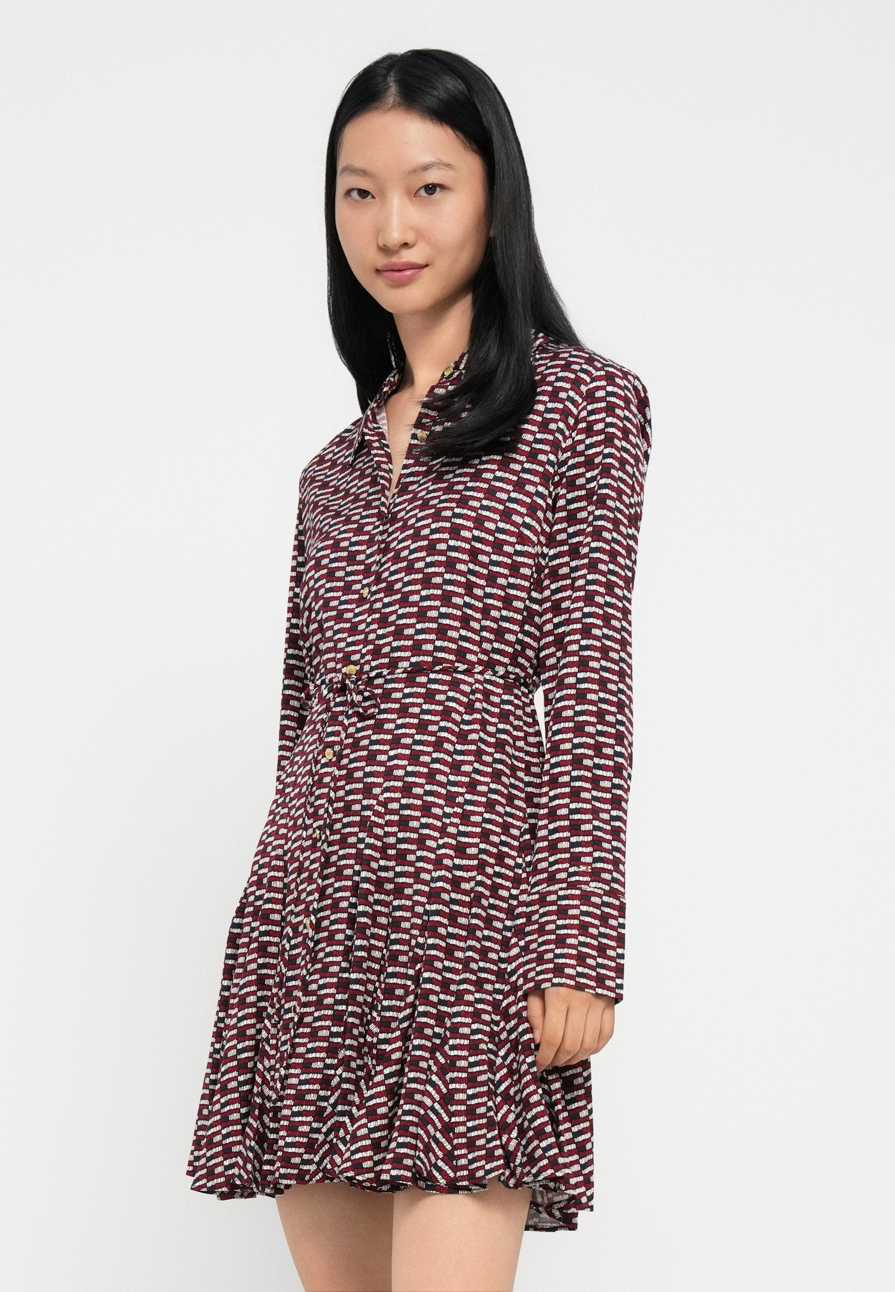 SELF-TIE BELT SLIM MINI SHIRT DRESS Media 5