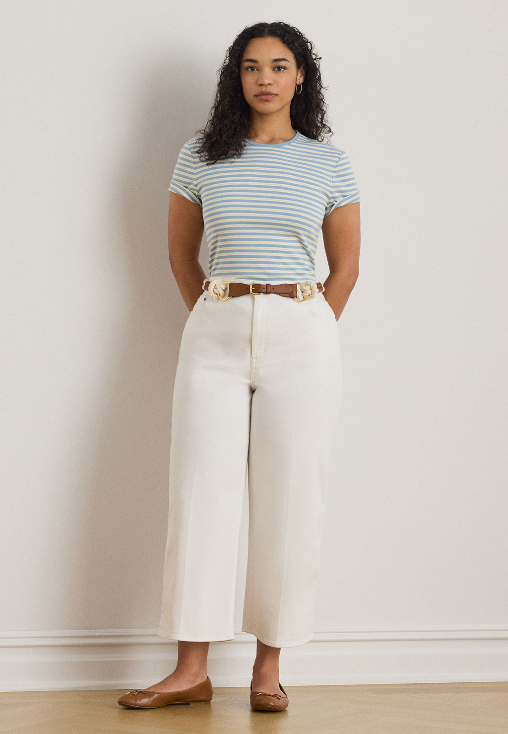 Lauren Ralph Lauren Woman STRIPED STRETCH COTTON TEE