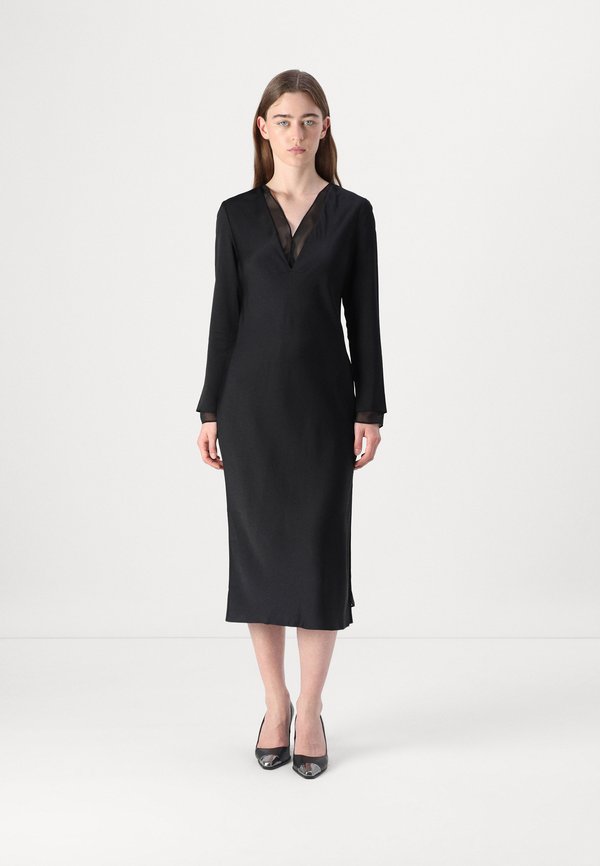 Calvin Klein SHEER PANEL SHIFT MIDI DRESS