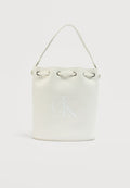 Calvin Klein BOLD BUCKET BAG - Handbag - white alyssum