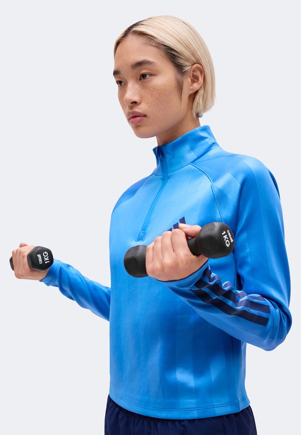 adidas Performance HYPERGLAM 3-STRIPES EMBOSS 1/4 ZIP COVER UP