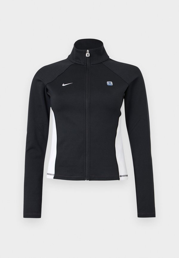 Nike Sportswear LONG SLEEVE - Zip-up sweatshirt - black/white