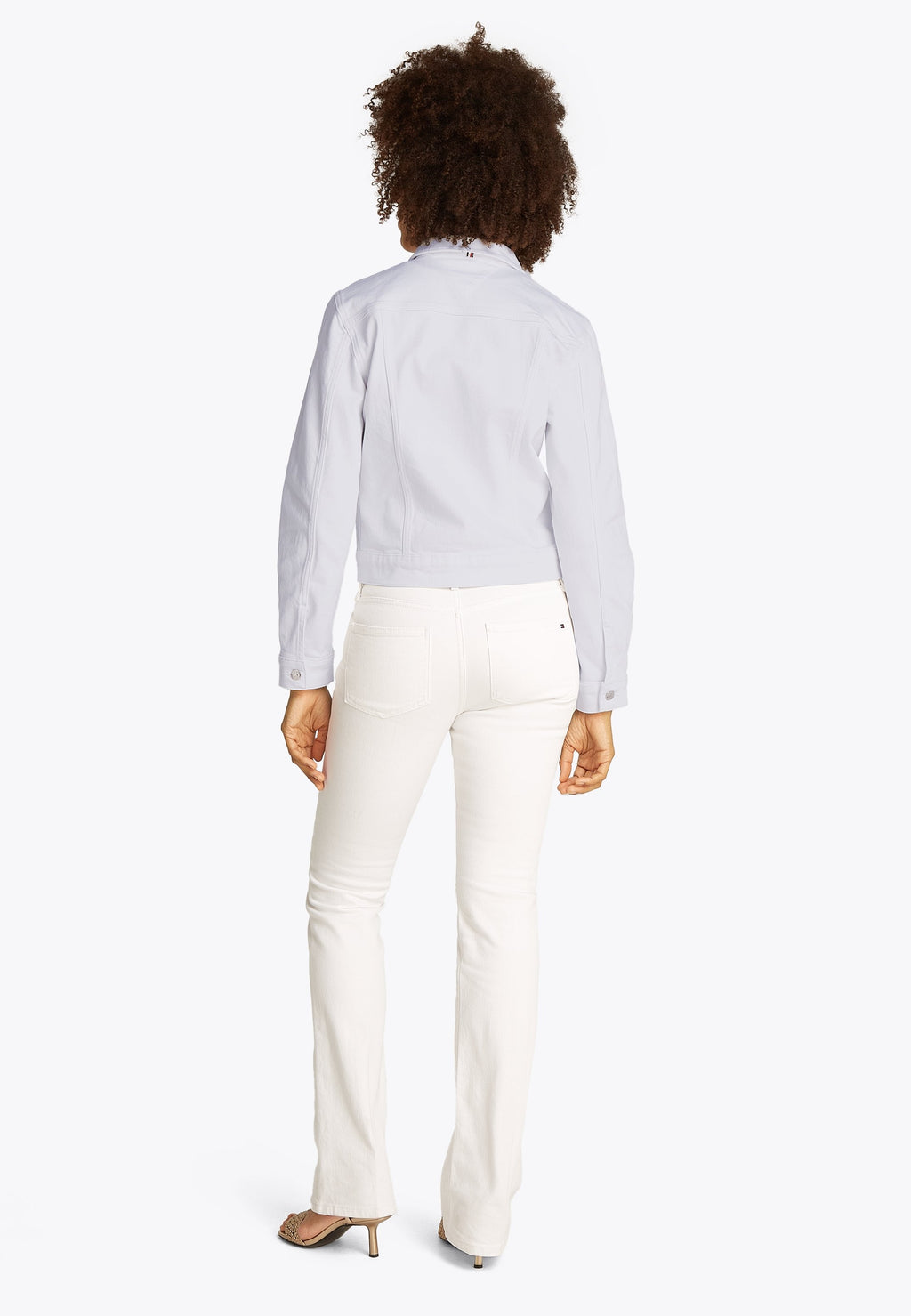 SLIM WHITE DENIM TRUCKER JACKET Media 4