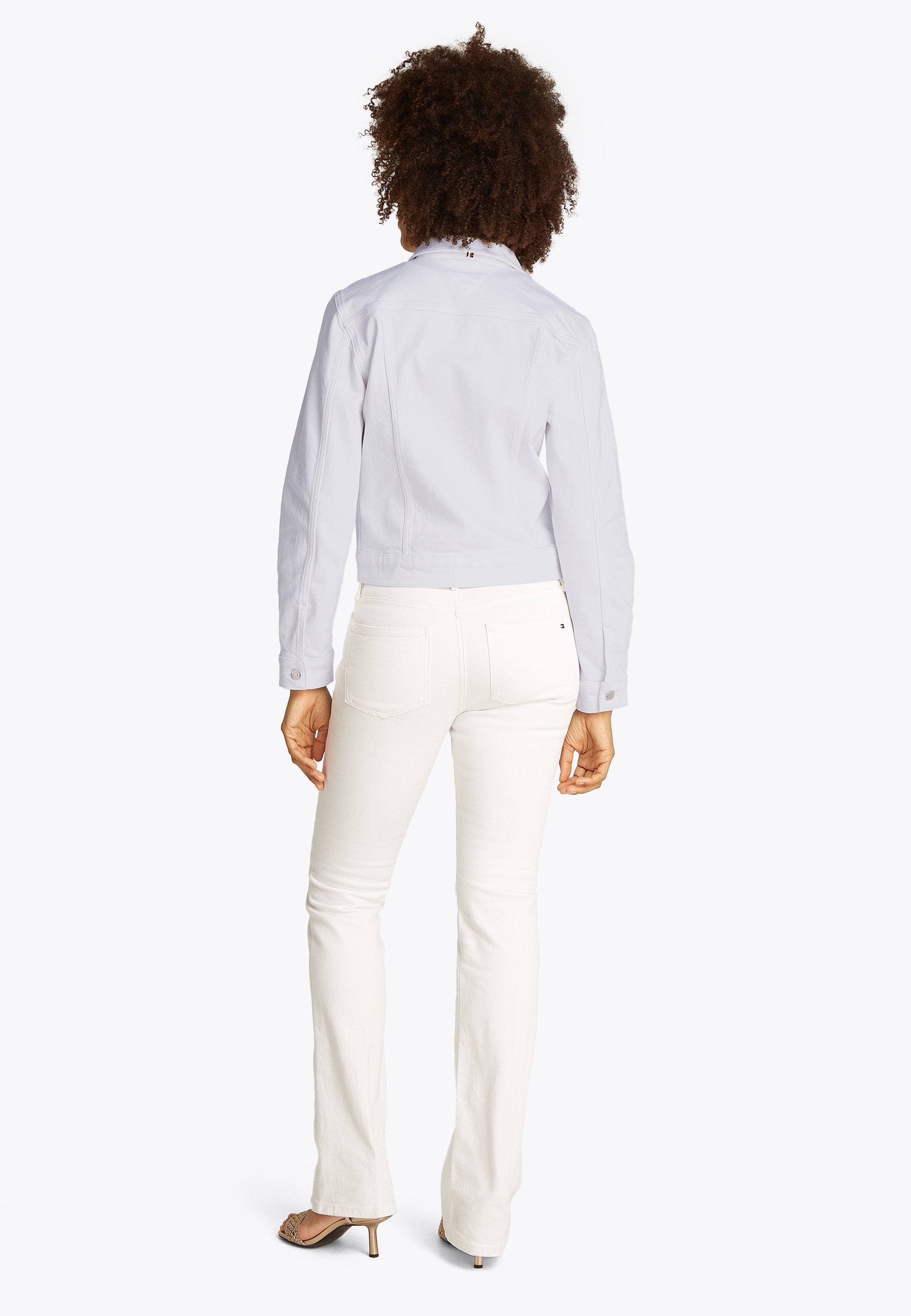SLIM WHITE DENIM TRUCKER JACKET Media 4