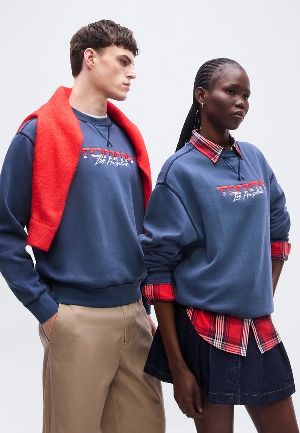 Tommy Jeans LOGO EMBROIDERY WASHED RELAXED FLEECE SWEATSHIRT