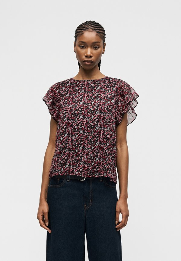 Vero Moda VMSMILLA FRILL O NECK - Blouse - black