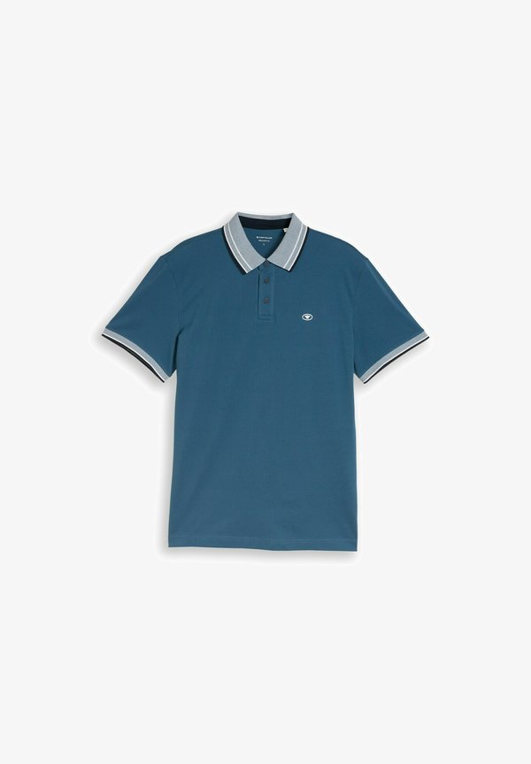 TOM TAILOR PRINTED POLO - Polo shirt - real teal blue
