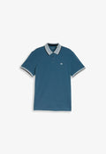 TOM TAILOR PRINTED POLO - Polo shirt - real teal blue